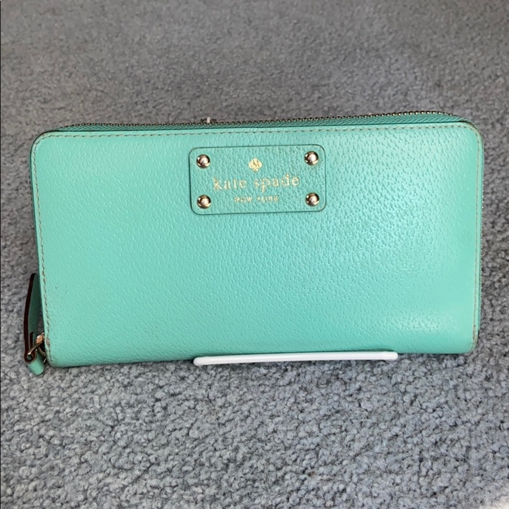 Kate Spade Spencer Zip Around Leather Wallet Green
